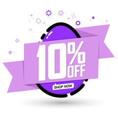 Easter Sale 10% off, discount banner design template, promo tag, special offer, vector illustration