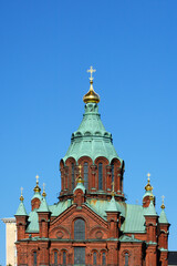 Fototapeta na wymiar Orthodox Uspenski Cathedral, Helsinki, Finland