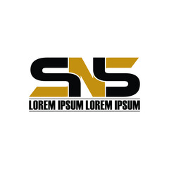 SNS letter monogram logo design vector