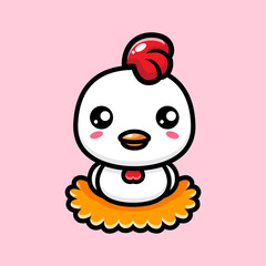 vector design of cute cartoon animal chicken