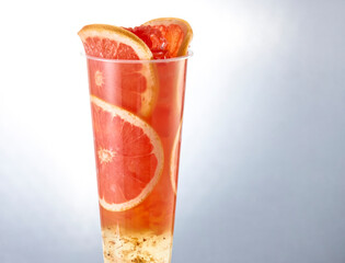 Freshly pressed red glazed fruit drink