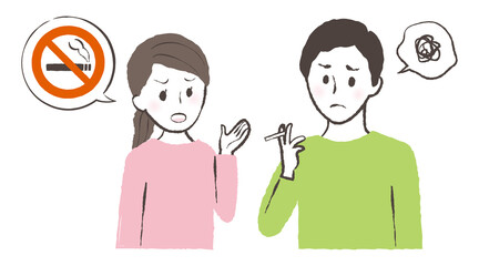 illustration of a smoking man