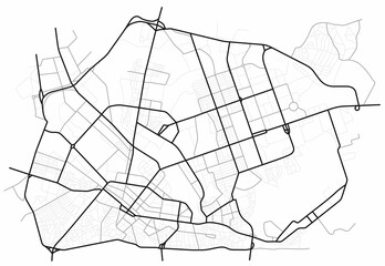 City map - town streets on the plan. Map of the  scheme of road. Urban environment, architectural background. Vector - obrazy, fototapety, plakaty