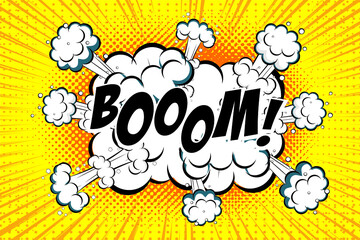 Comic bomb bubble speech explosion effect