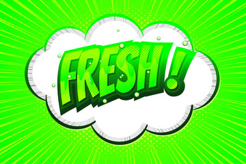 Comic cloud bubble speech green natural