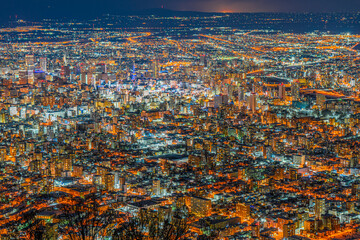 北海道　札幌　札幌夜景　夜景　札幌市　藻岩山