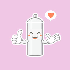 cute and kawaii spray paint cartoon character. spray paint character with happy expression in flat style. can use for mascot, emoji, emoticon, logo