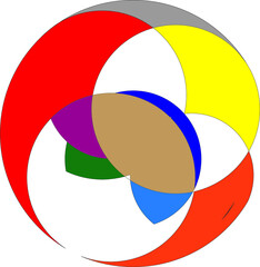 Illustration of the logo circle made into a color with color.