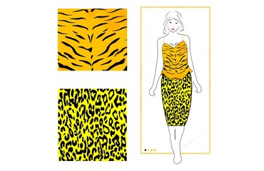 leopard tiger pattern fashion design template