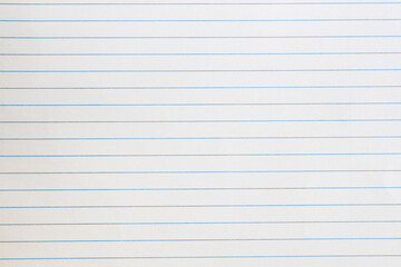 Fototapeta premium Blank paper with blue lines without wrinkles; Recipe card with repeating blue lines
