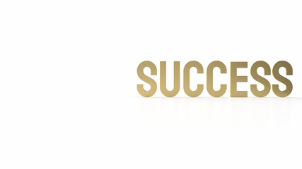 The success gold text for business content background 3d rendering