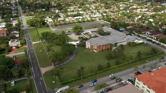 Aerial footage Temple Beth El Florida