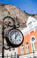 Fototapeta na wymiar Clock in town of Georgetown, Colorado.