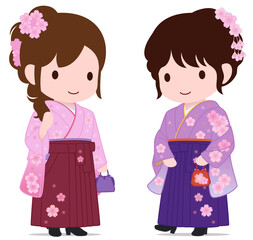 可愛い袴女子たち　散歩　タイプC