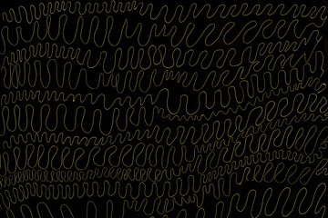 The texture of loops drawn on a black background of different shapes and sizes.