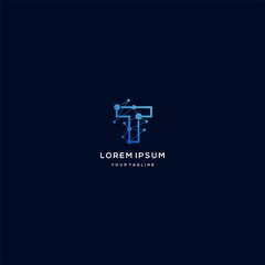 technology logo icon initial letter T design elements