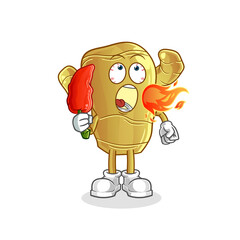 ginger eat hot chilie mascot. cartoon vector