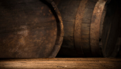 Barrels in the wine cellar, Porto, Portugal