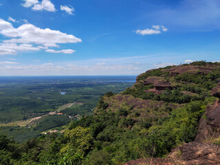 Fototapeta premium The top view of Phu Langka National Park with blue sky, Thailand.