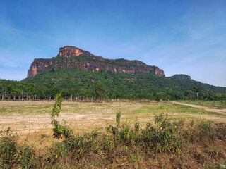 The all around view of Phu Langka National Park with blue sky, Thailand.