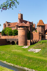 View on Malbork Castle in historcal city in the Poland.