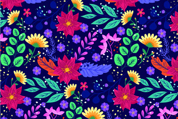 Fototapeta na wymiar Beautiful editable flower pattern background for textiles and beauty