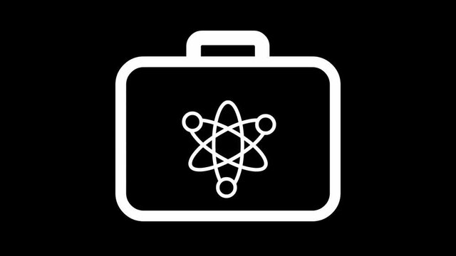 business IT set of animated icons with nuklear core