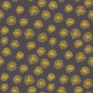 Vector flower clover gold line pattern. Floral pattern, vector background. Decorative vector illustration, good for printing. Great for label, print, packaging, fabric.
