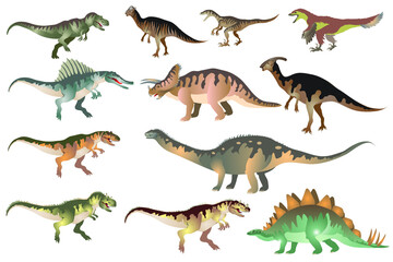 Dinosaurs Set ,  jurassic reptiles  animal - Vecor