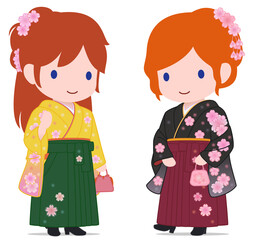 可愛い袴女子たち　散歩　タイプB