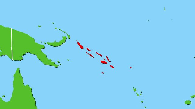 ソロモン諸島の位置がアップになって赤く表示されます。ヨーロッパ中心地図
