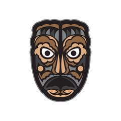 Maori or Samoan style mask. Isolated. Vector illustration