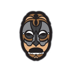 Fototapeta na wymiar Maori or Samoan style mask. Polynesian style tiki. Isolated. Vector illustration
