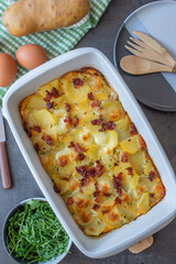 Spanish potato omelet called tortilla de patatas