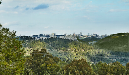 View from Sataf Park to Jerusalem and the surrounding area