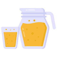 
Juice in flat style icon, summer drink 

