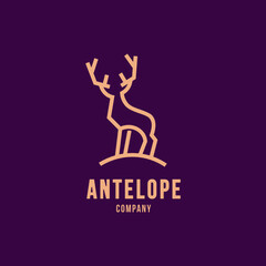 Antelope Deer Impala line logo design