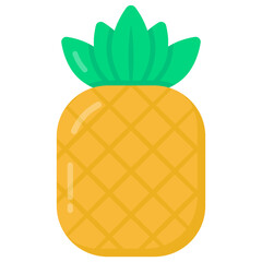 
Pineapple in flat style icon, healthy and organic food 

