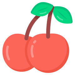 
Cherries in flat style icon, healthy and organic food 

