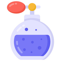 
Spray bottle in flat style denoting fragrance 

