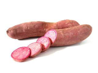 Fresh purple sweet potatoes