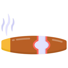 
Cigar in flat style icon, dangerous and unhealthy 

