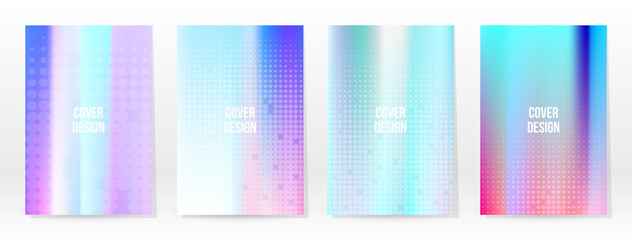 Holographic Poster Set Iridescent Cover Mesh Style