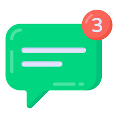 
Chat notifications in flat style icon, editable vector

