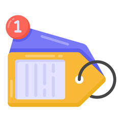 
Tagging notification in flat style icon, editable vector 

