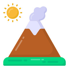 
A large volcano erupting hot lava and gases into the atmosphere

