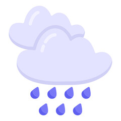 
Flat style of rain, cloud hailing icon in trendy style 

