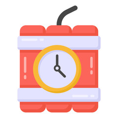 
Vector of time bomb in flat editable style

