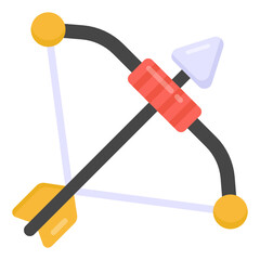 
Archery with bow and arrow, flat icon

