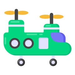 Obraz premium A gunship icon in flat editable design